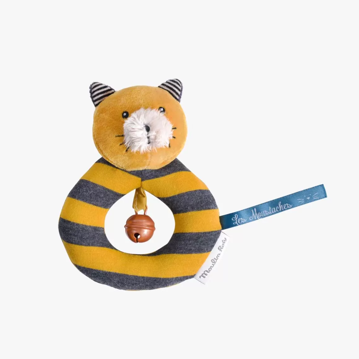 Moulin Roty Anneau-hochet chat moutarde Lulu Store