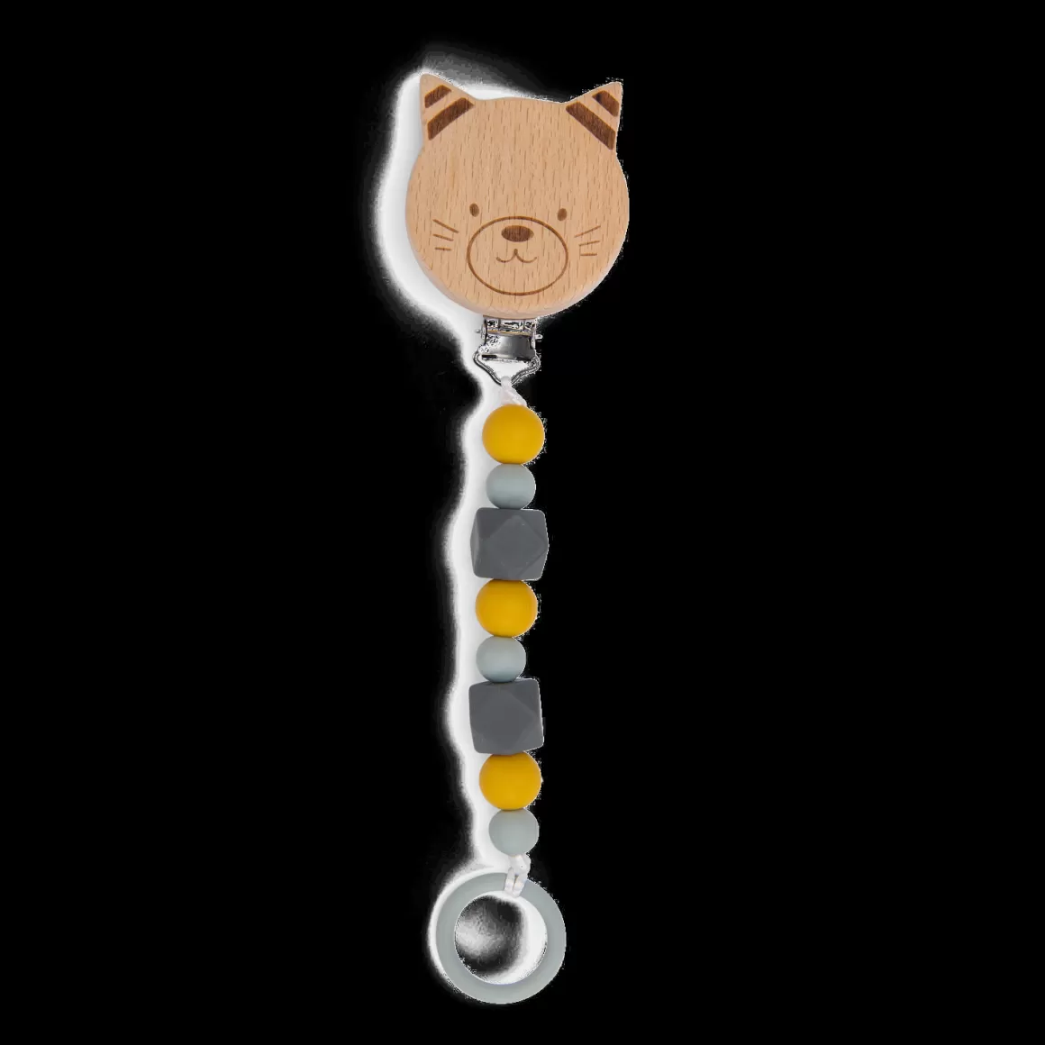 Moulin Roty Attache-tu00e9tine bois et silicone Chat Online