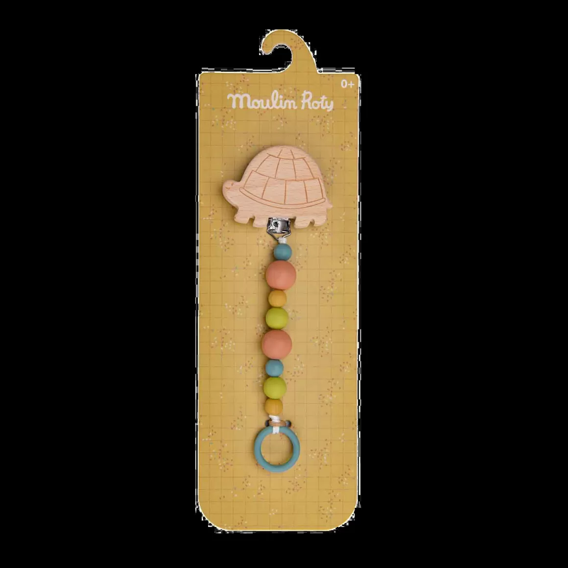 Moulin Roty Attache-tu00e9tine bois et silicone Tortue Clearance