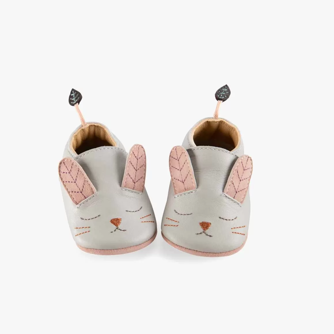 Moulin Roty Chaussons cuir Lapin gris Shop