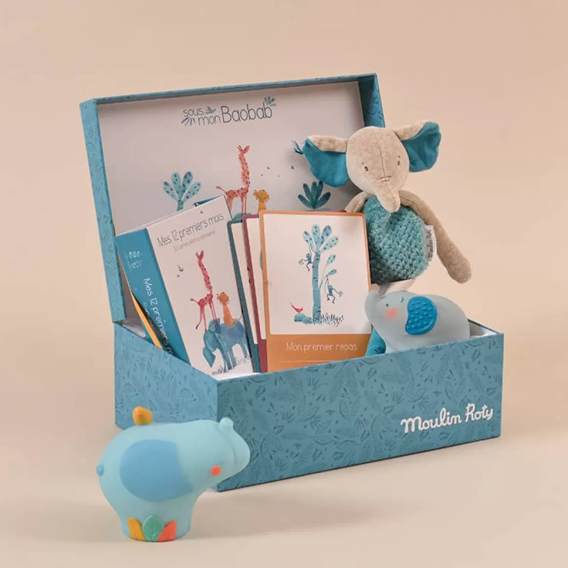 Moulin Roty Coffret cadeau naissance veilleuse Elu00e9phant Outlet