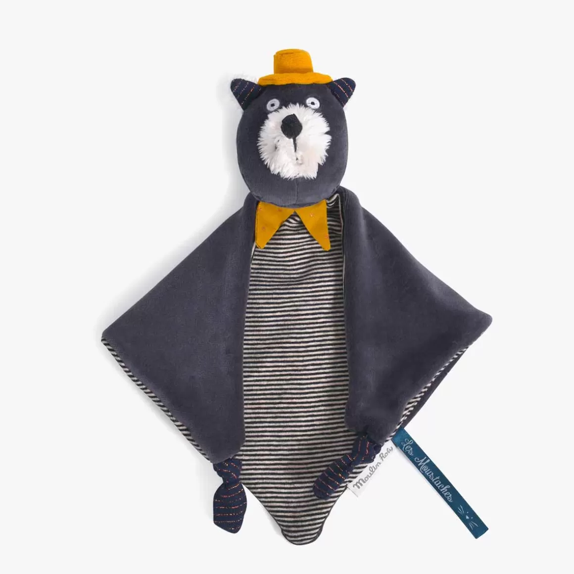 Moulin Roty Doudou u00e0 broder chat gris Alphonse Store