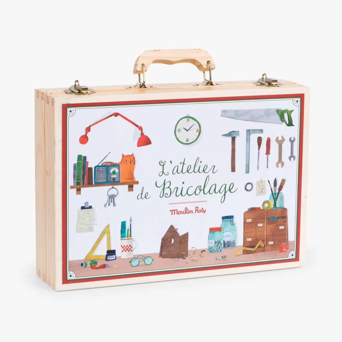 Moulin Roty Grande valise bricolage (14 outils) Hot