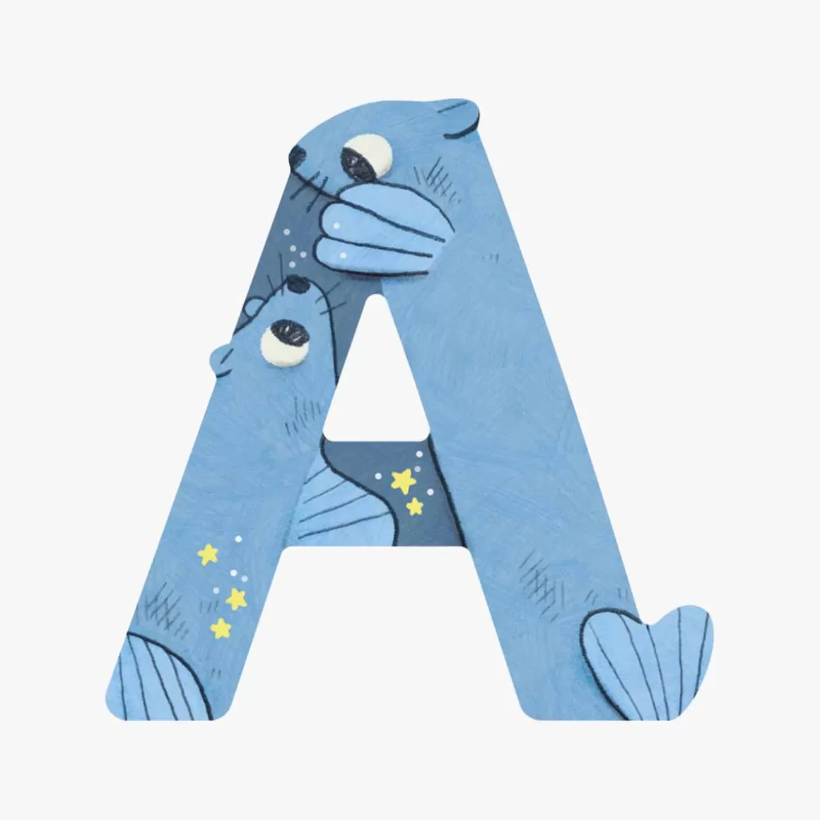 Moulin Roty Lettre bois A bleu Sale