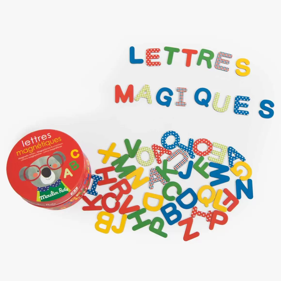 Moulin Roty Lettres magnu00e9tiques en carton 54 piu00e8ces Fashion