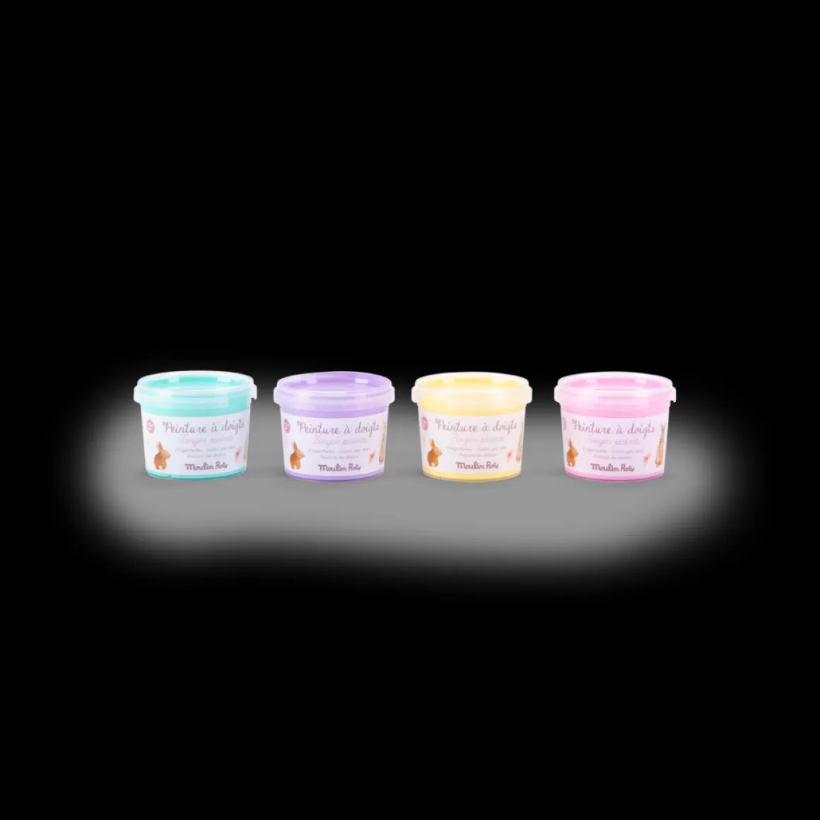 Moulin Roty 4 pots de peinture u00e0 doigts pastel Outlet