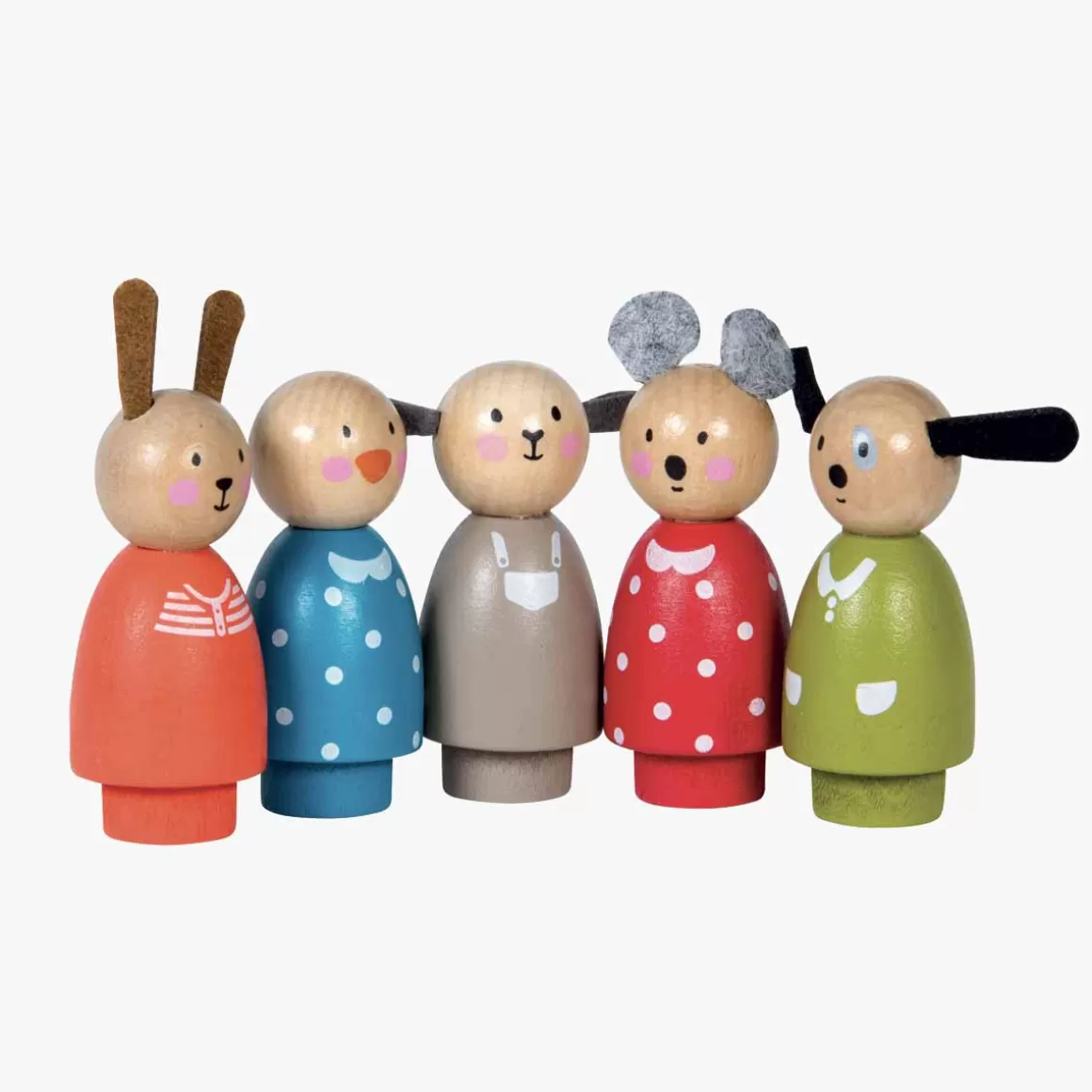 Moulin Roty Set de 5 personnages en bois Discount